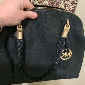Michael Kors black leather satchel